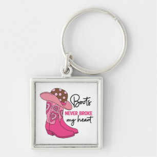Cowgirl Pink Cowboy Boots Western Horse Lover Gift Keychain