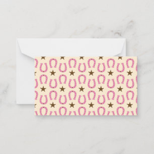 Cowgirl Pink Horseshoe Sheriff Star Country Texas Card