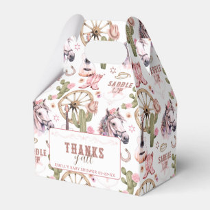 Cowgirl Pink Western Baby Shower Favour Box