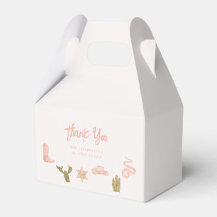 Cowgirl Pink Western First Birthday Favor Box