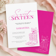 Cowgirl Pink Wildflower Sweet Sixteen Birthday