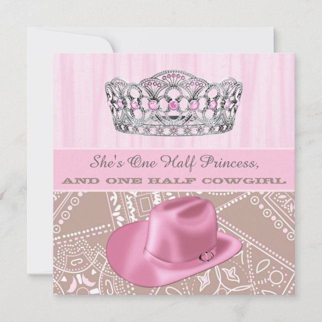Cowgirl Princess Birthday Party Invitation (Front)