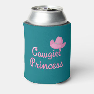 Cowgirl Princess With Pink Hat Can Cooler