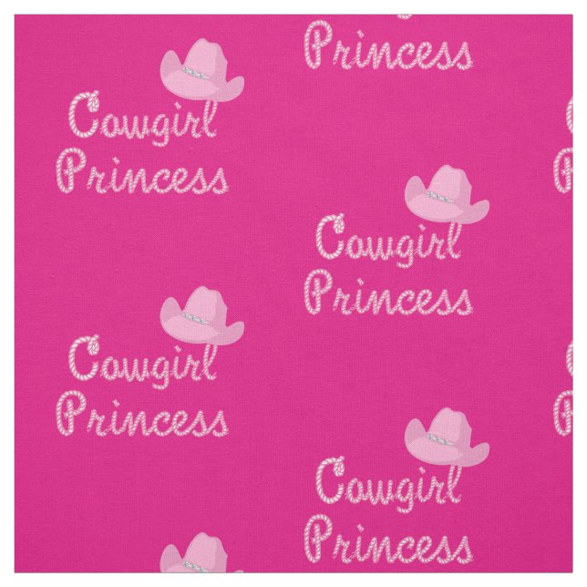 Cowgirl Princess With Pink Hat Fabric (Swatch)