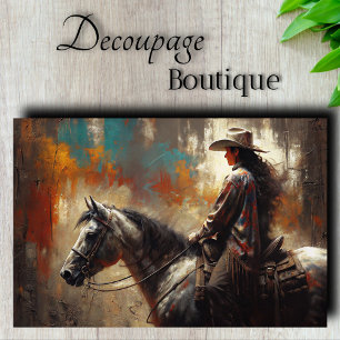 Cowgirl Profile Decoupage Tissue Paper