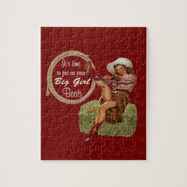 Cowgirl Put On You Big Boots Jigsaw Puzzle (Vertical)