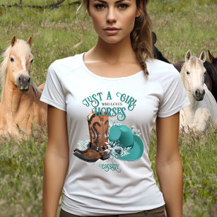 Cowgirl quote turquoise leather cowboy boots hat T-Shirt