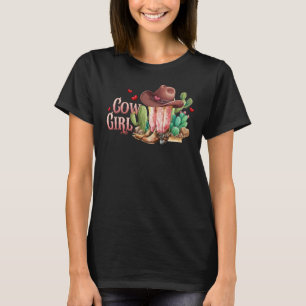 Cowgirl Retro Vintage Western Valentines Day T-Shirt