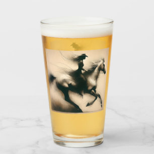 Cowgirl Riding a Horse, Western Cowgirl Glass