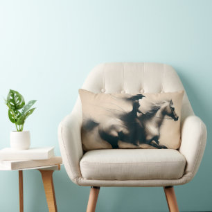 Cowgirl Riding a Horse, Western Cowgirl Lumbar Pillow