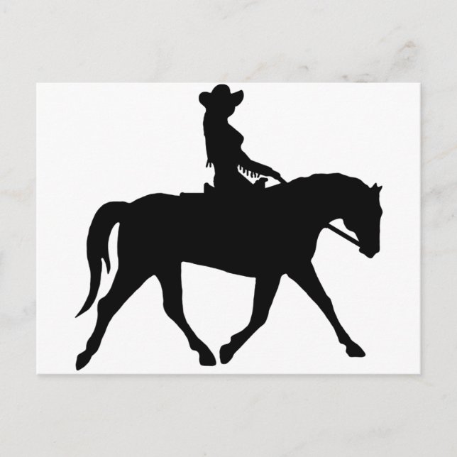 Cowgirl Riding Her Horse Postcard (Front)