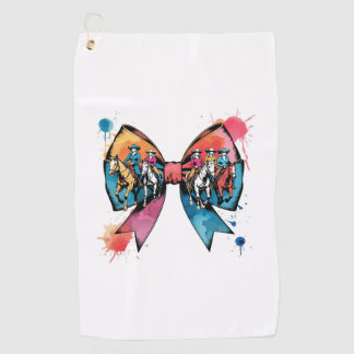 Cowgirl Riding Horse Coquette Bow Golf Towel