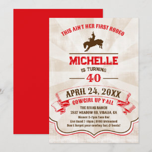 Cowgirl Rodeo Birthday Invitation for Adults