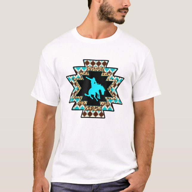 Cowgirl Rodeo Girl Horse Girl Serape Aztec print T T-Shirt (Front)