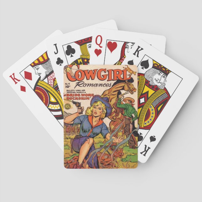 “Cowgirl Romances” Comic Book Playing Cards (Back)