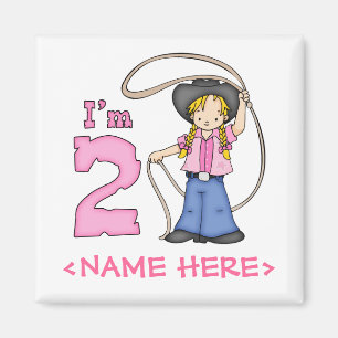 Cowgirl Roper 2nd Birthday Magnet