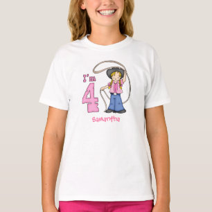 Cowgirl Roper 4th Birthday Personalized T-Shirt