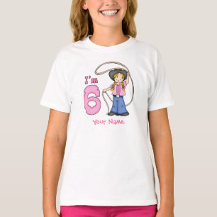 Cowgirl Roper 6th Birthday Personalized T-Shirt