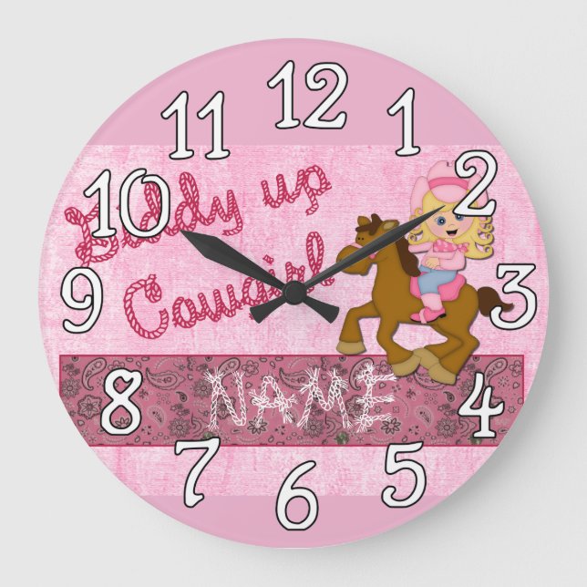 Cowgirl rose design occidental Wall Horloge (Recto)