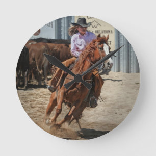 cowgirl round clock