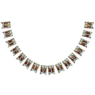 Cowgirl Rustic Boots Floral String Lights Birthday Bunting Flags