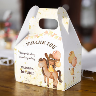 Cowgirl saddle up birthday thank you favor box