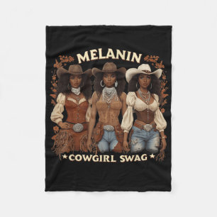 Cowgirl Shirt For Women African Tee Melanin Cow Gi Fleece Blanket
