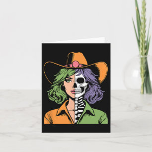 Cowgirl Skeleton Halloween Card