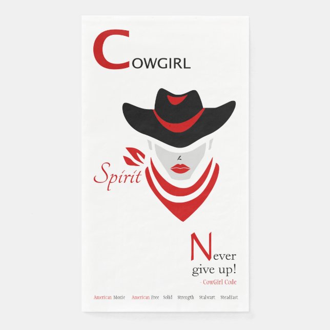 Cowgirl Spirit Paper Guest Towels Napkin (Front)