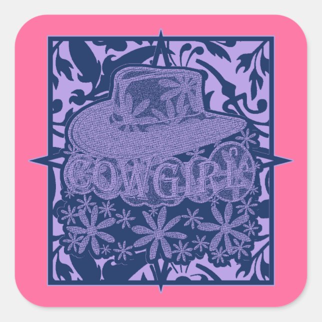 Cowgirl!  square sticker (Front)