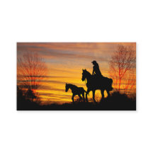 Cowgirl Sunset Horseback Ride Carte de visite