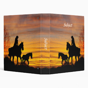 Cowgirl Sunset Horseback Ride Classeur