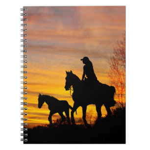 Cowgirl Sunset Horseback Ride Spiral Carnet