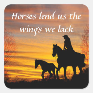 Cowgirl Sunset Horseback Ride Stickers