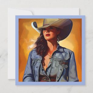 Cowgirl-Thank You Cards-Blank Note Cards (set 10)