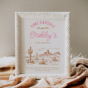 Cowgirl Time Capsule Sign Girl's Western Party
