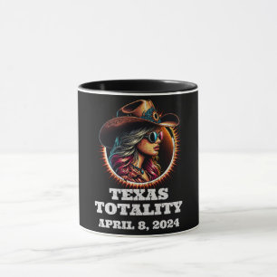 Cowgirl Total Solar Eclipse 4.08.2024 Texas Mug