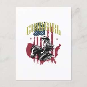COWGIRL USA POSTCARD