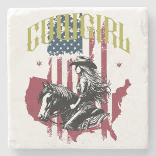 COWGIRL USA STONE COASTER