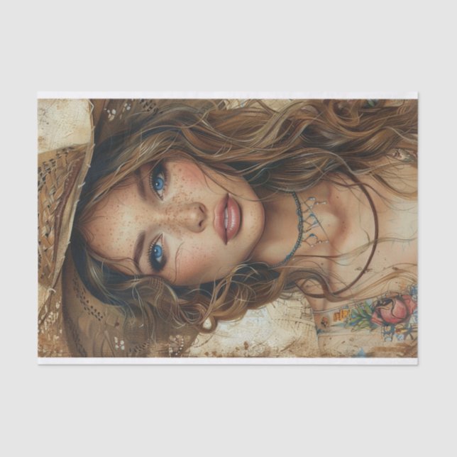 Cowgirl Vibes3 Tissue Paper (Front)