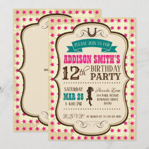 Cowgirl Western Birthday Invitation