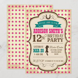 Cowgirl Western Birthday Invitation