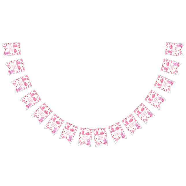 Cowgirl Western First Rodeo Birthday Party  Bunting Flags (All)