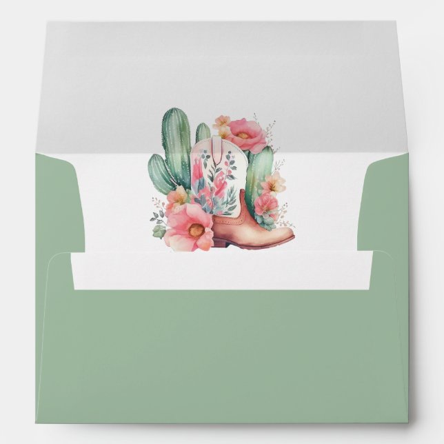 Cowgirl Western Floral Envelope (Back (Bottom))