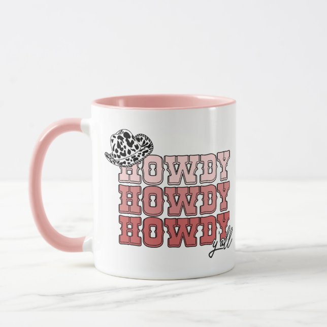 Cowgirl western hat Howdy Y'all rodeo Mug (Left)