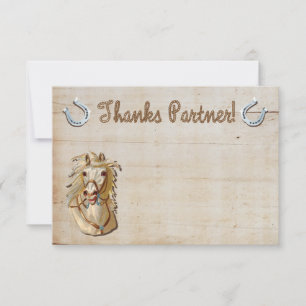 Cowgirl Western Horse Thank you notes
