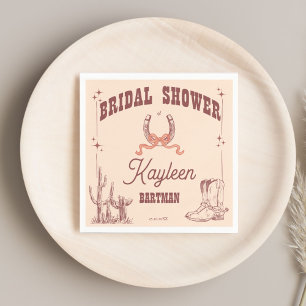 Cowgirl western retro bridal shower customized napkin