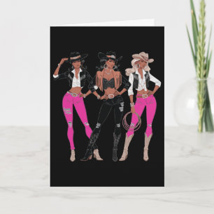 Cowgirl Western Rodeo Melanin Juneteenth Black His Card