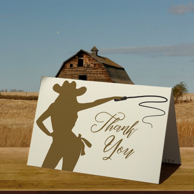 Cowgirl Whip Bridal Shower Thank You Card (Cowgirl Whip Bridal Shower Thank You Card
)