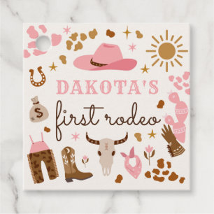 Cowgirl Wild West Rodeo Ranch 1st Birthday Party Favour Tags